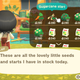 Leif now sells produce starts, both when visiting your island and at his stall on Harv's co-op.